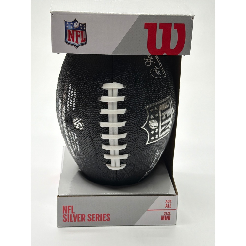 Wilson NFL Silver Series Mini Football Black Silver Composite WTF1631 New